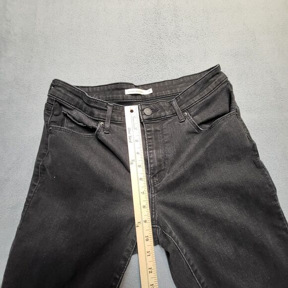 Levis Jeans Womens 31 Black Classic Skinny Leg Stretch Denim Distressed - Picture 8 of 11